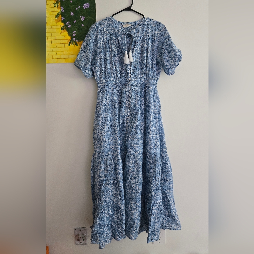 Floral Summer Maxi Dress - 100% Cotton